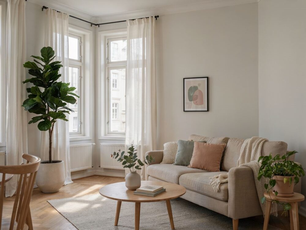 minimalistyczny salon w stylu skandynawskim