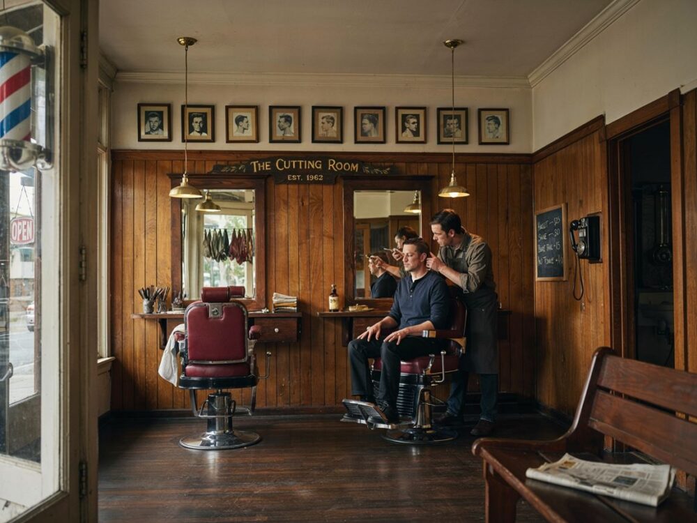 nowoczesne wnętrze barber shopu