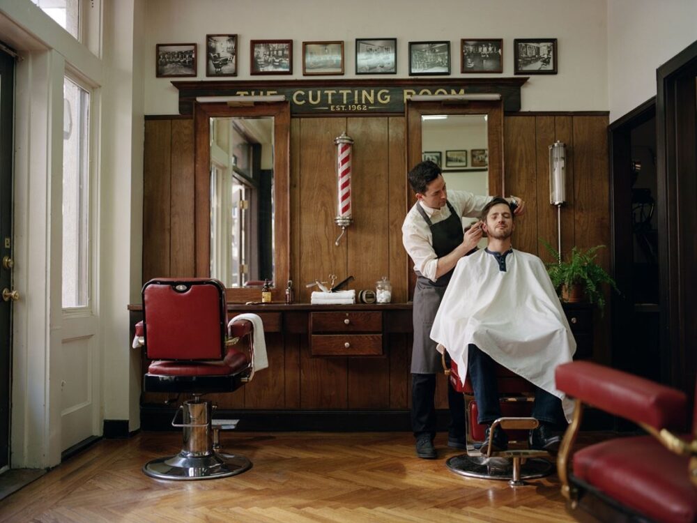 stylowa dekoracja barber shopu