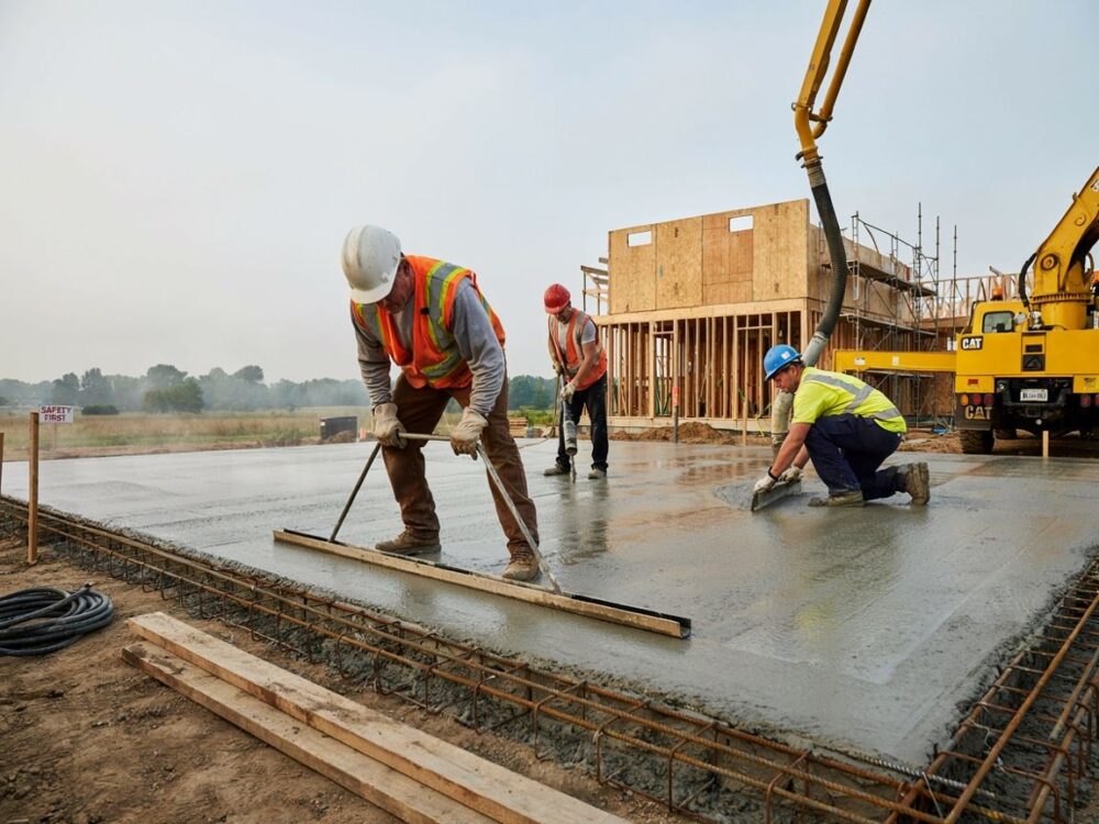 wylewanie betonu na fundament